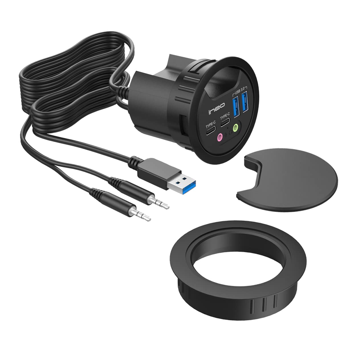 HUB USB 3.0 Ineo 4 Porte da Scrivania 60mm