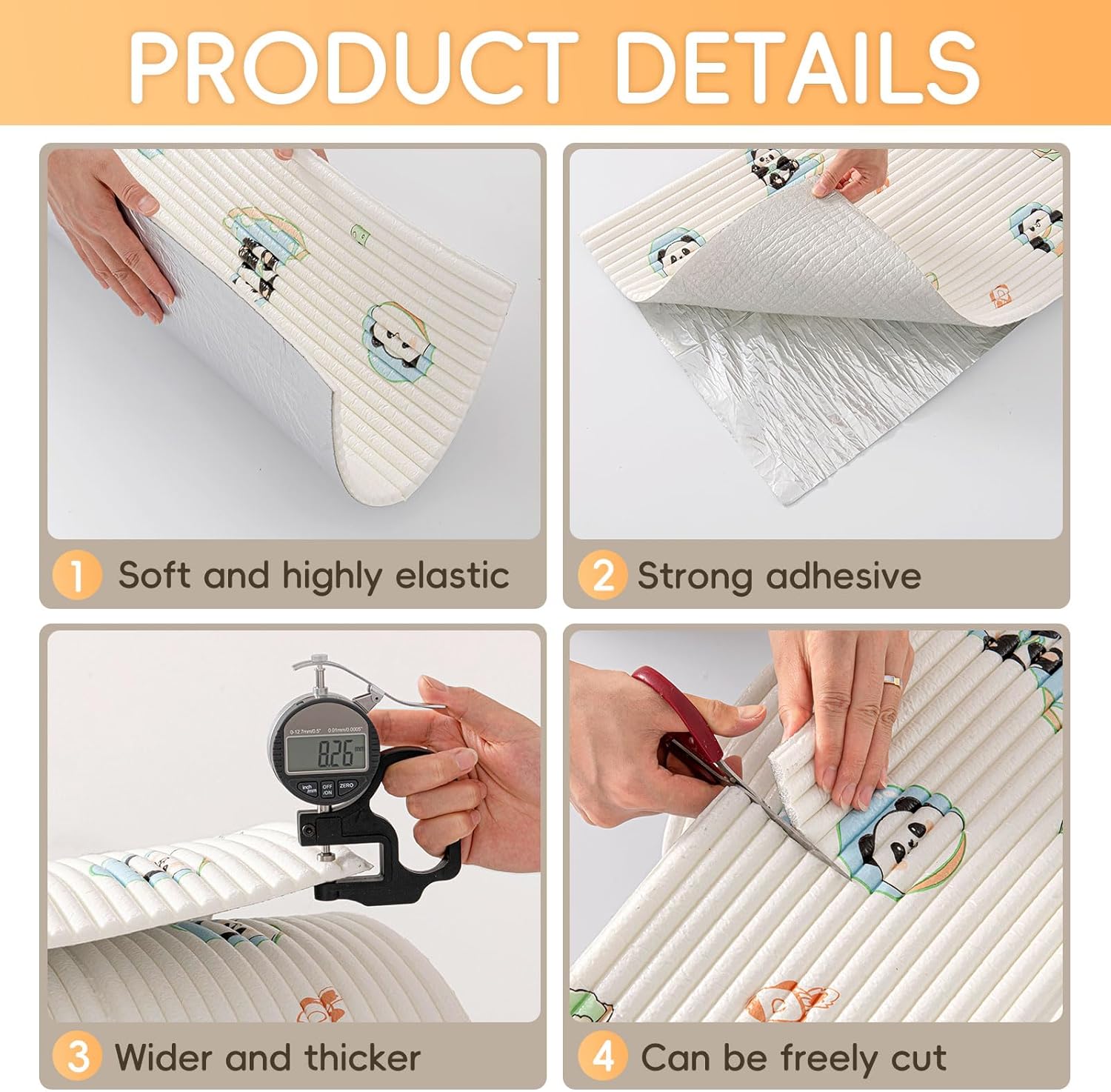 Cuscino Parete Autoadesivo 200cm, Orso - immagine 4