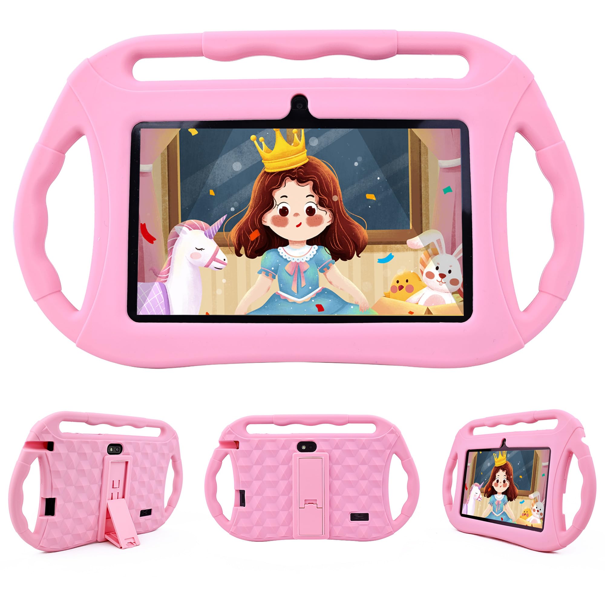 Veidoo Tablet per Bambini 7 pollici Android, Rosa