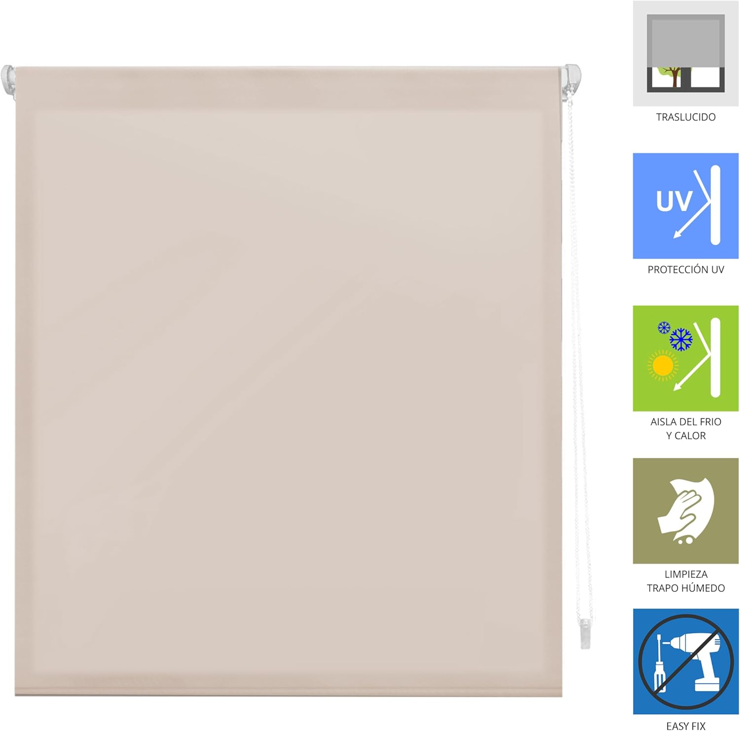 Blindecor Aure - Tenda a Rullo Traslucida 140x180cm - immagine 2