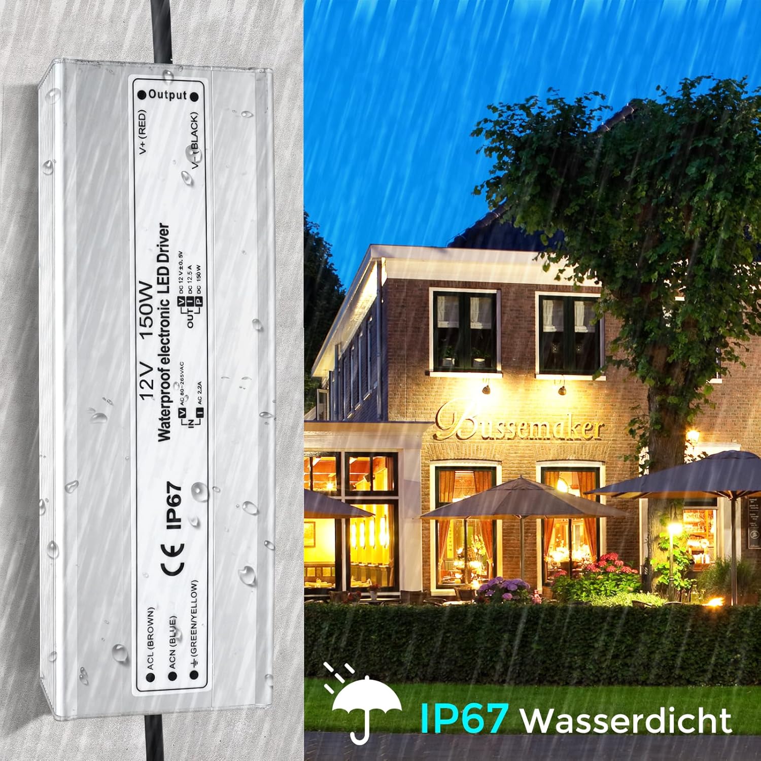 Trasformatore LED 12V 150W IP67 per Esterni - immagine 4