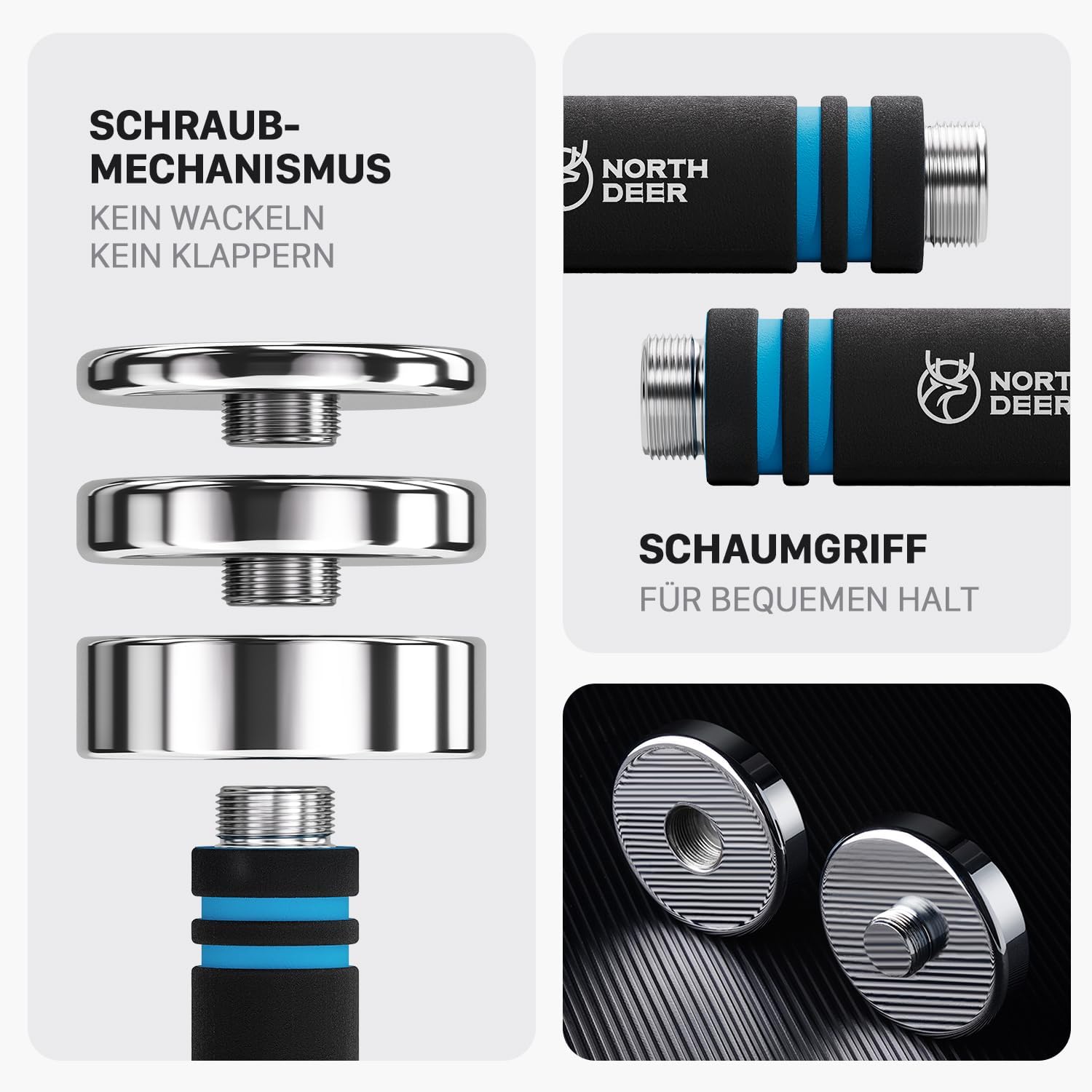 Northdeer Manubri Regolabili in Acciaio Cromato - immagine 3