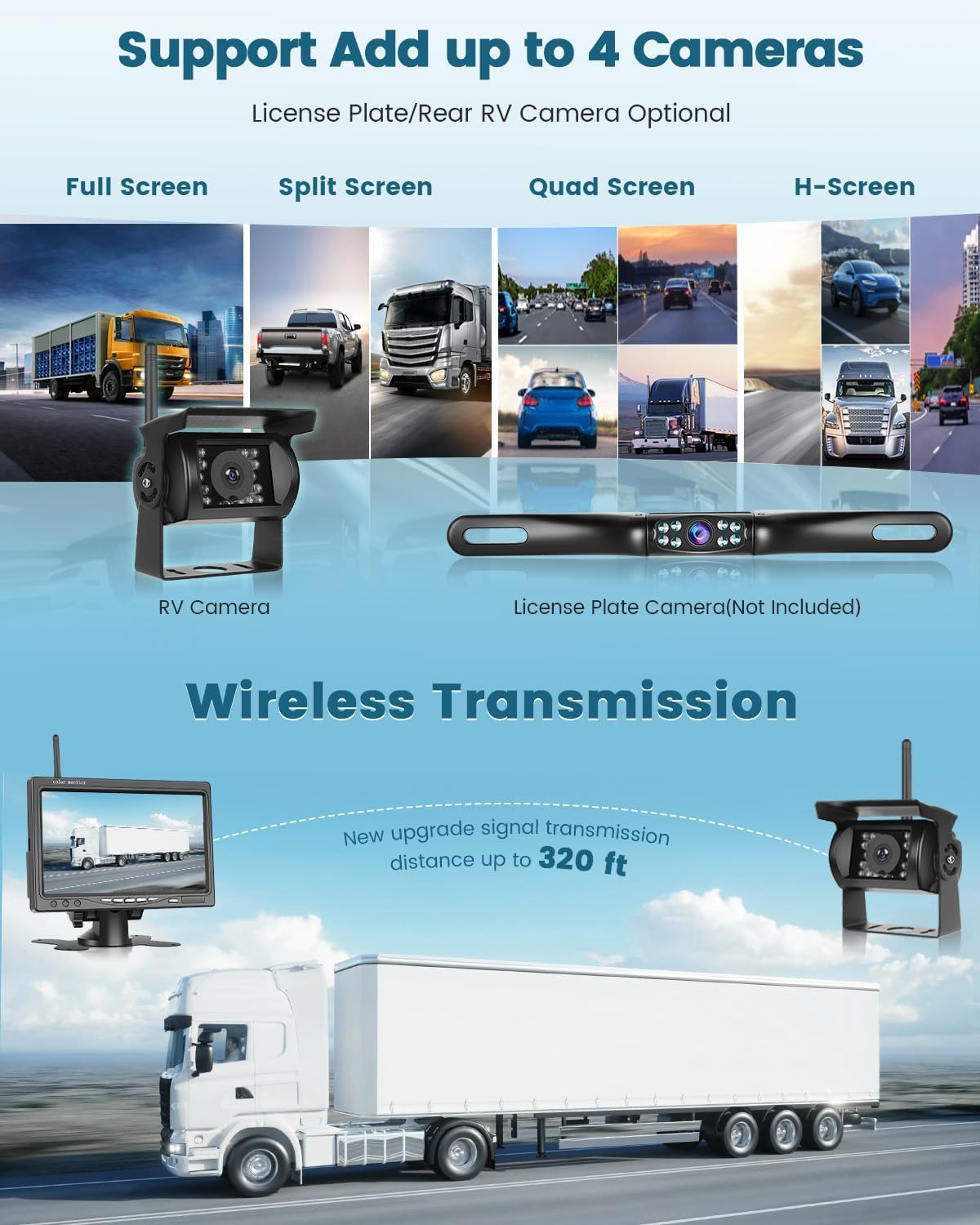 Ohradio Kit Telecamera Retromarcia Wireless 7" IPS - immagine 2