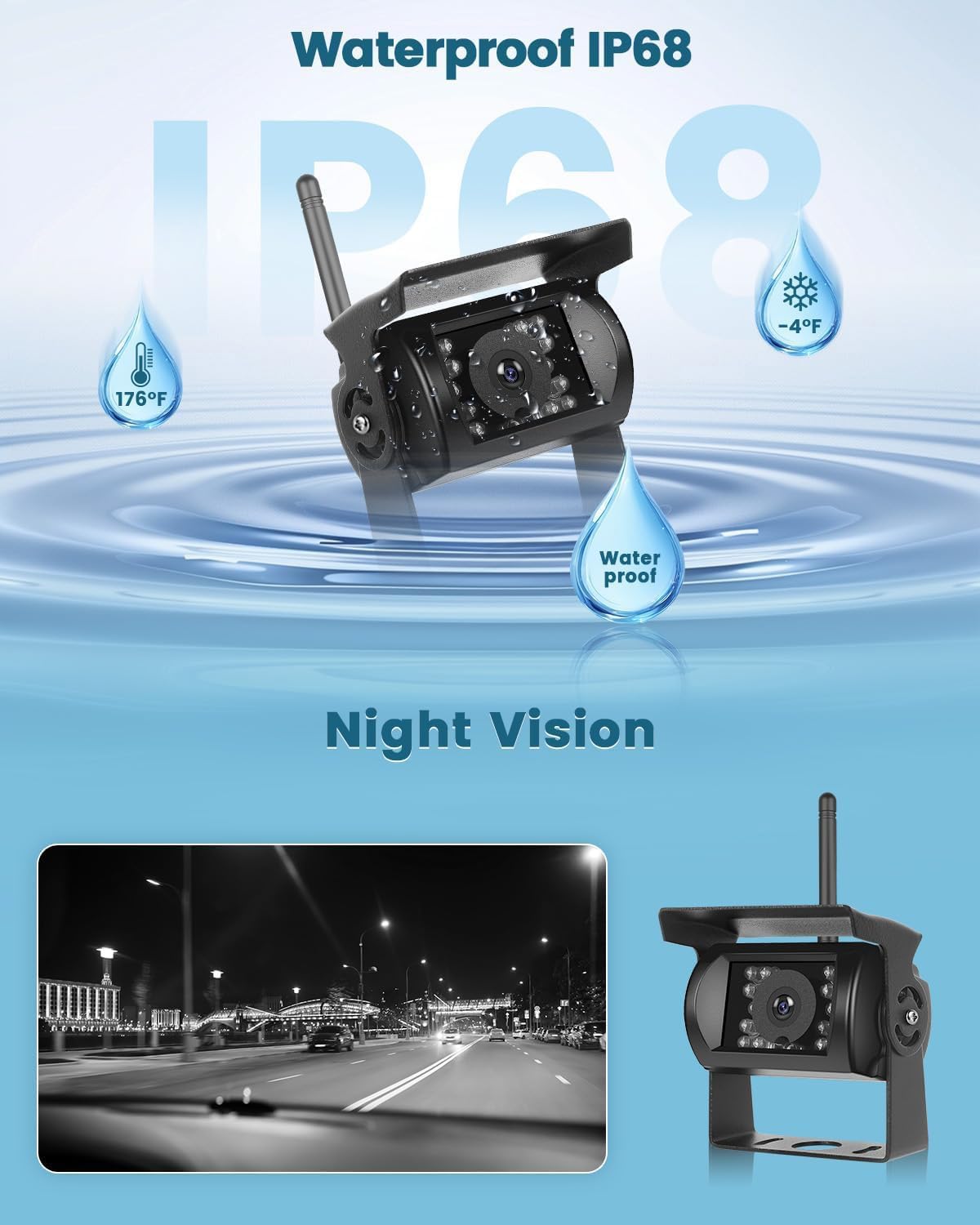 Ohradio Kit Telecamera Retromarcia Wireless 7" IPS - immagine 4