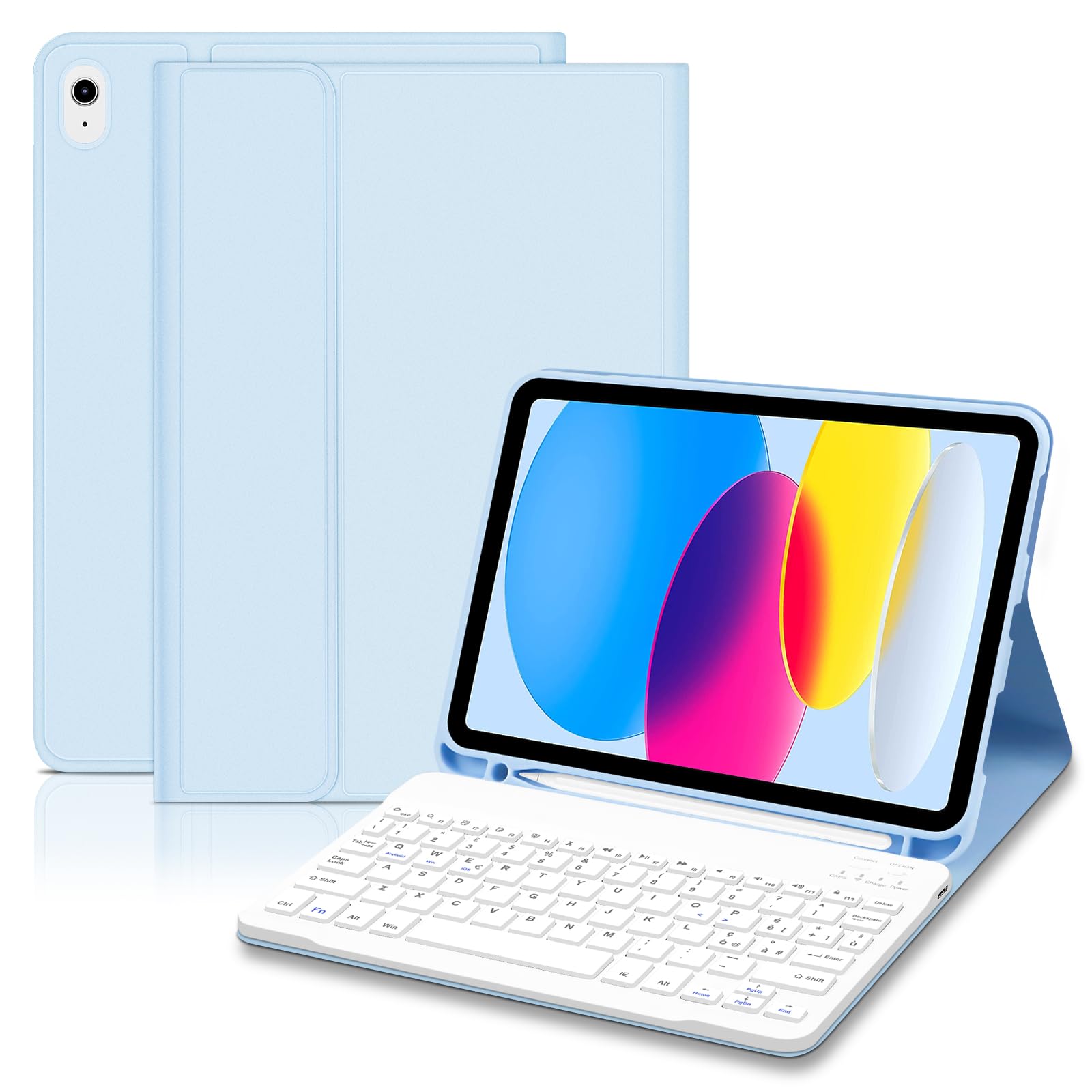 Tastiera Custodia per iPad 10a/11a Gen (10.9/11 pollici), Blau