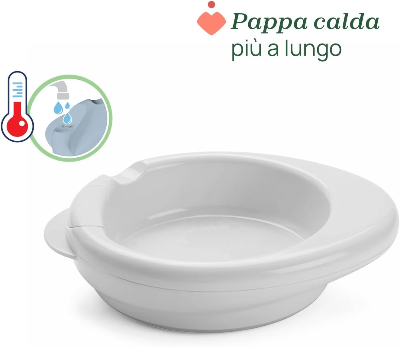Chicco Piatto Pappa Calda per Bebè, Celeste - immagine 3