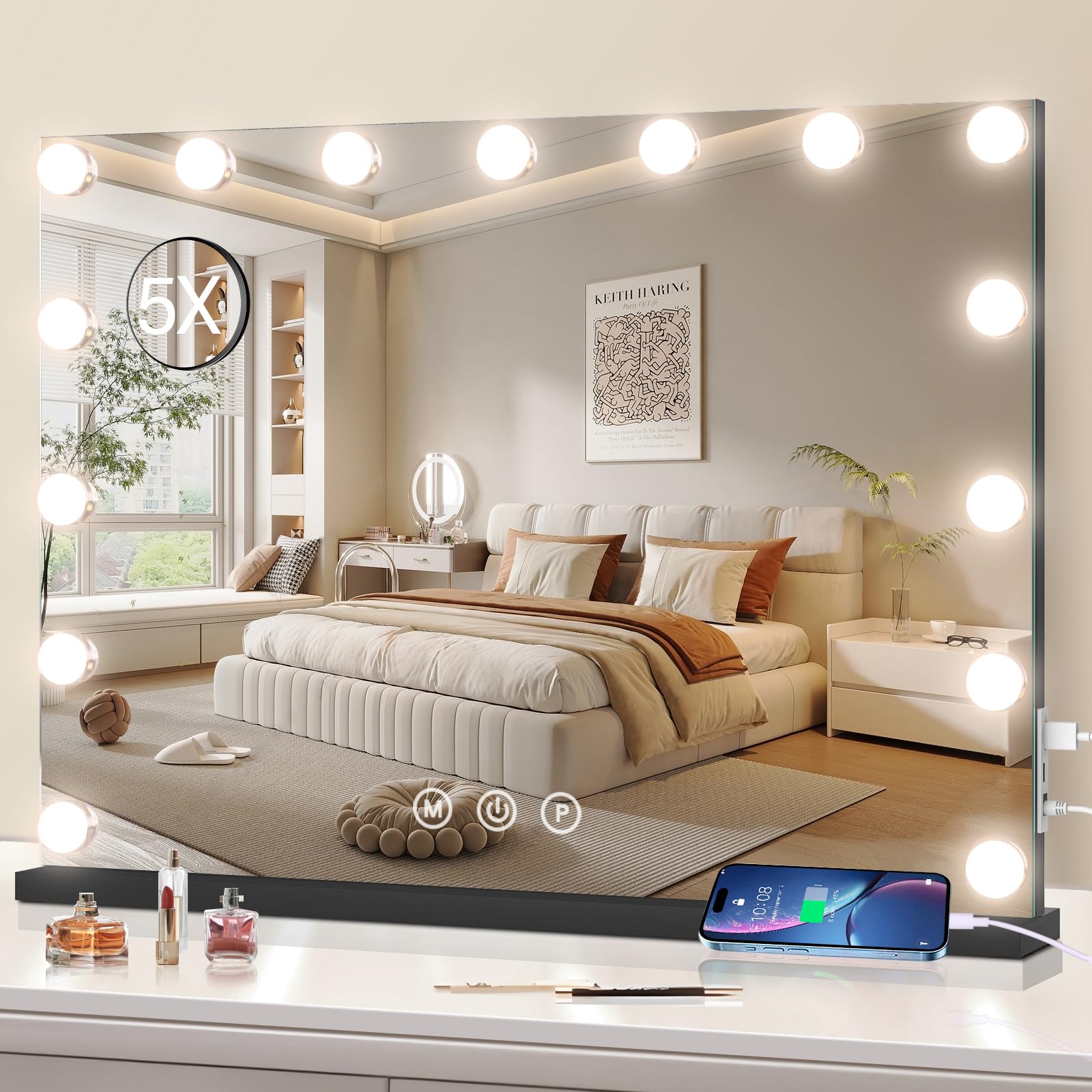 Vanity - Specchio Trucco con Luci 58x48cm