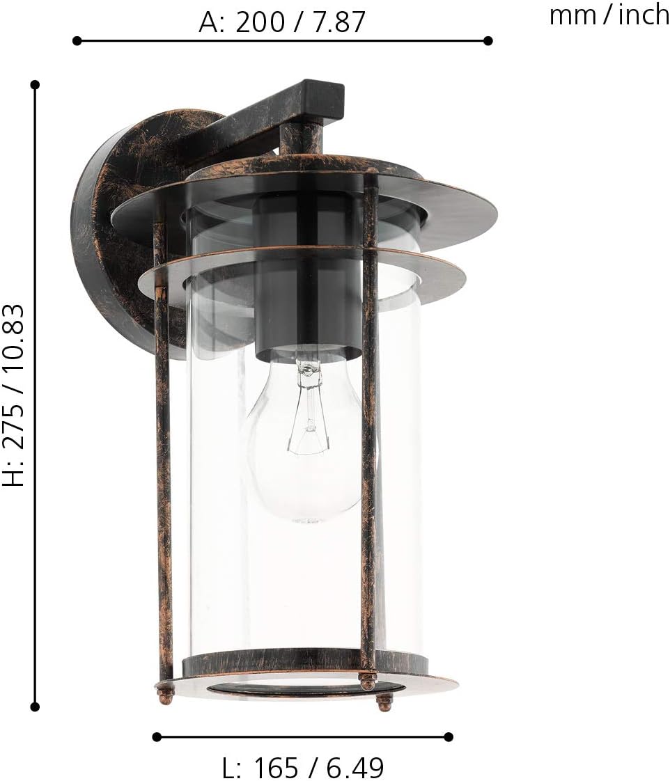 Eglo Lampada da Parete per Esterni Valdeo, Rame Anticato - immagine 3