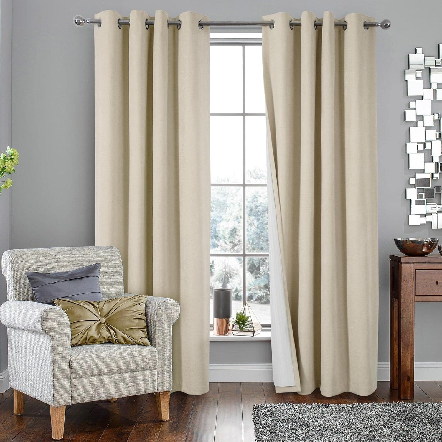 Always4u Tende Oscuranti Termiche con Occhielli 175x140cm - immagine 1