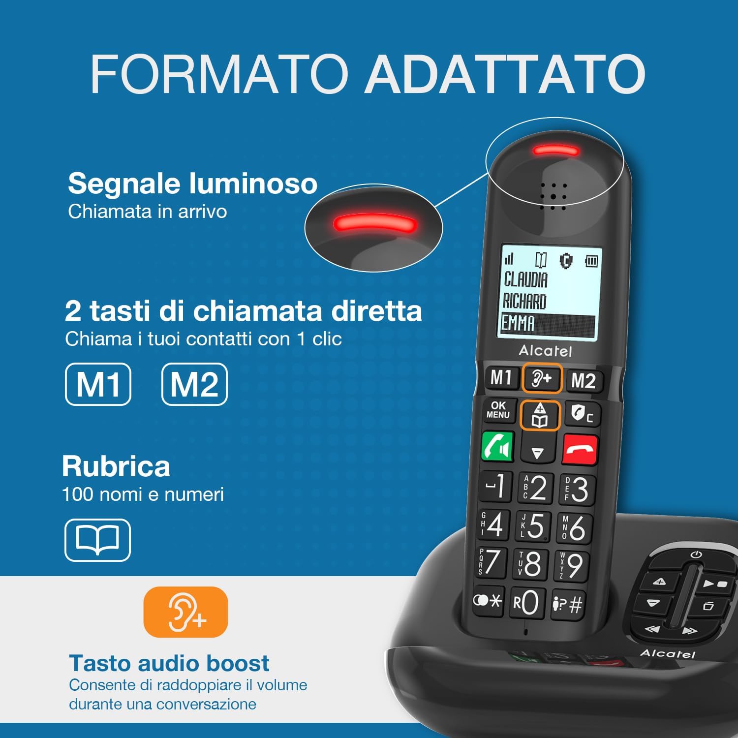 Alcatel XL685 Voice - Telefono Fisso Cordless DECT Senior - immagine 3