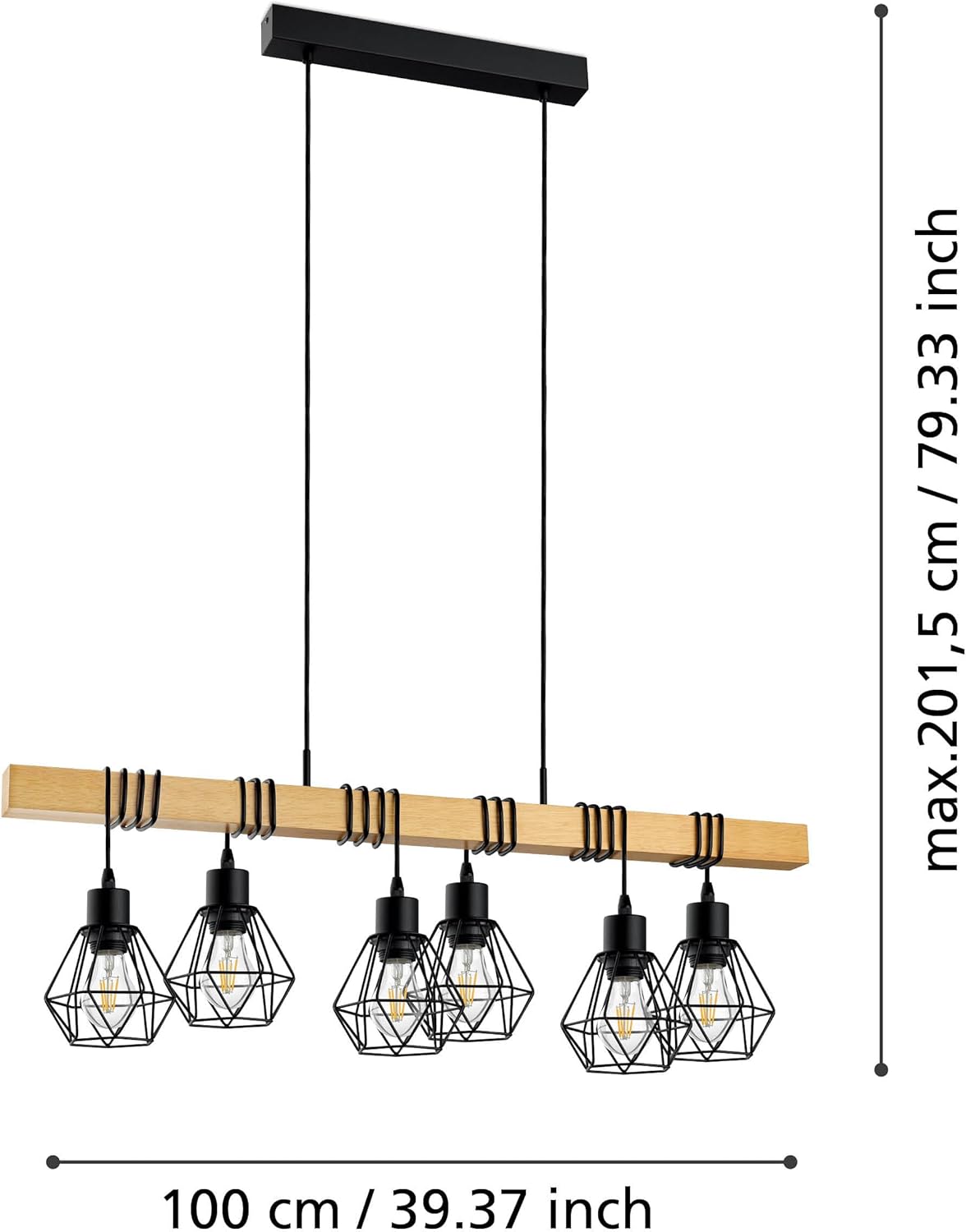 Eglo Lampada a Sospensione Townshend 5 - 6 Punti Luce - immagine 5