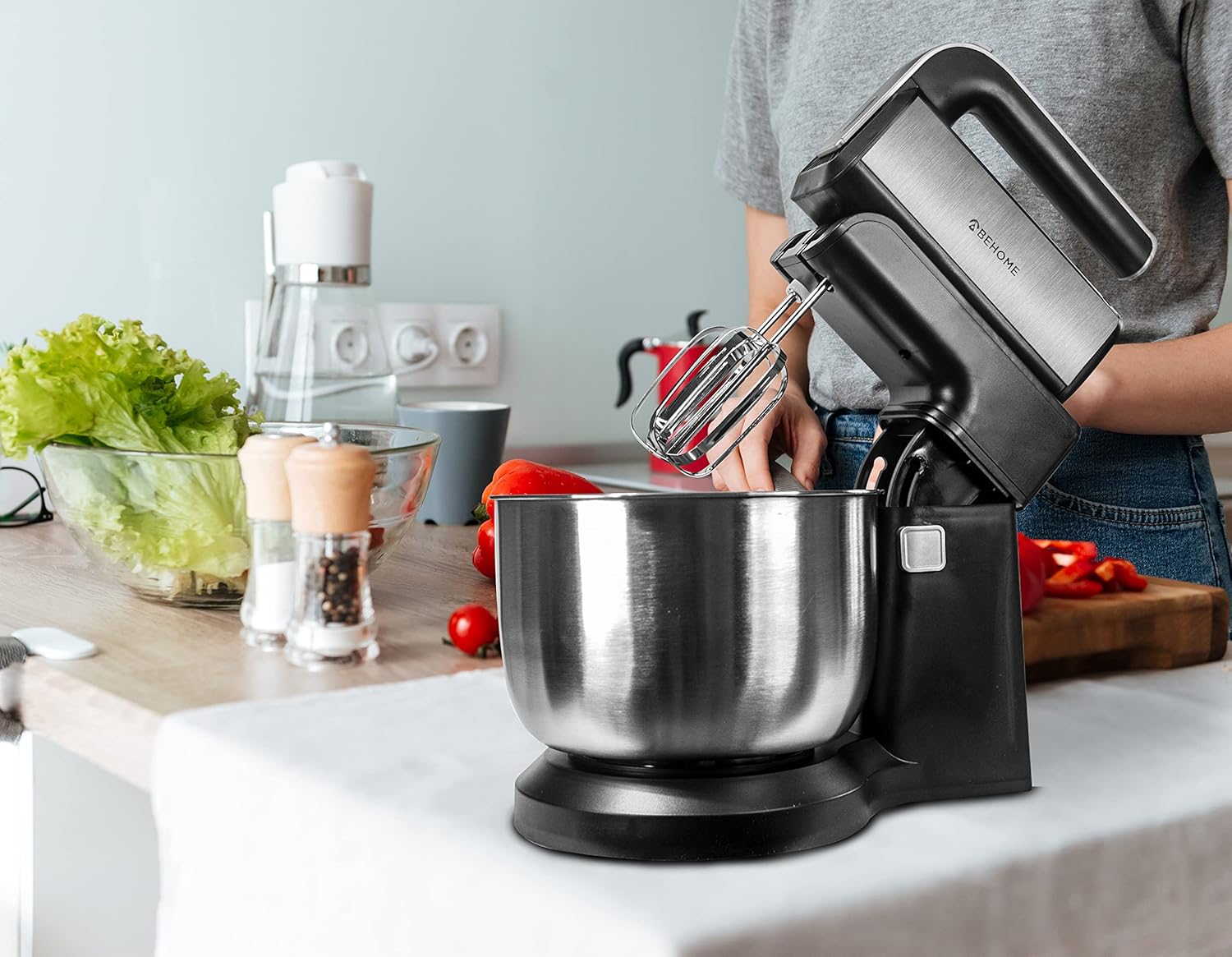 Behome Sbattitore Elettrico con Ciotola Rotante 3L - immagine 6