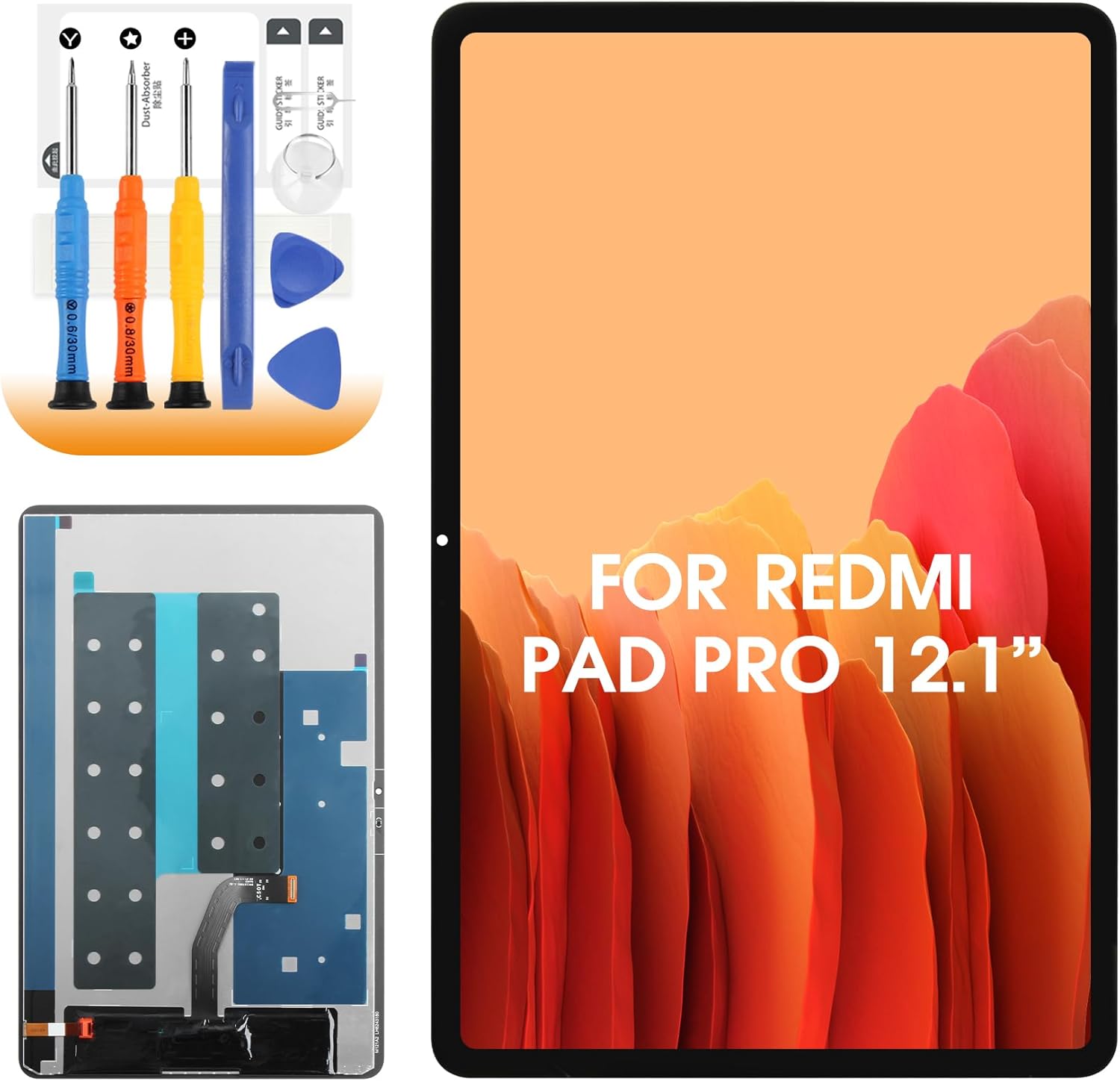 Agcut - Schermo LCD Ricambio Redmi Pad Pro 12.1", Nero - immagine 1