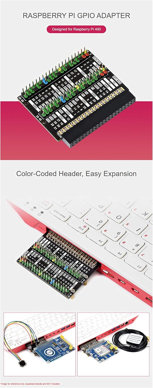 Fits Raspberry Pi 400 GPIO Header Adapter, Header Expansion, 2x 40PIN ...