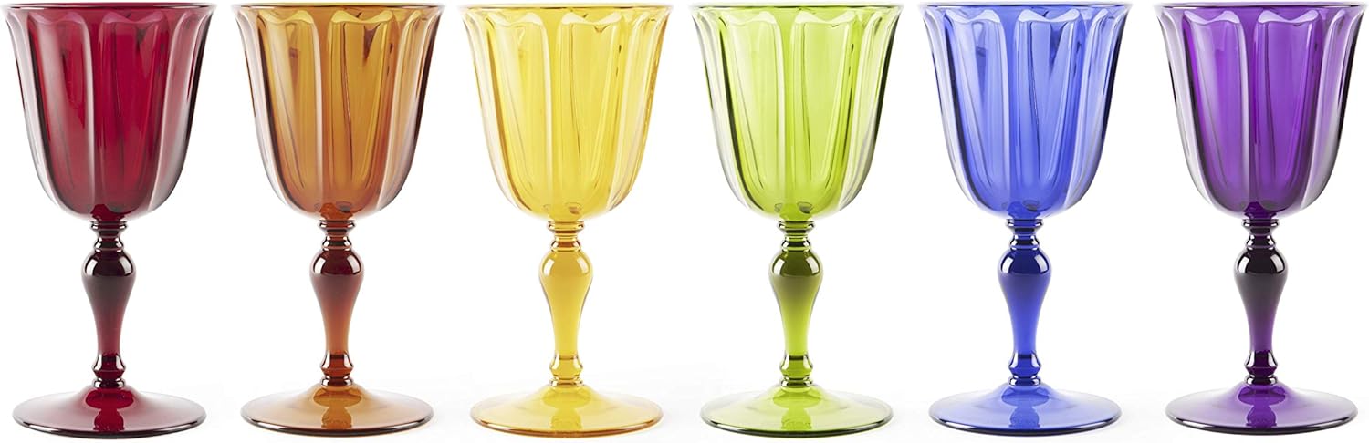 Excelsa Set 6 Calici Country Color 250ml, Multicolor