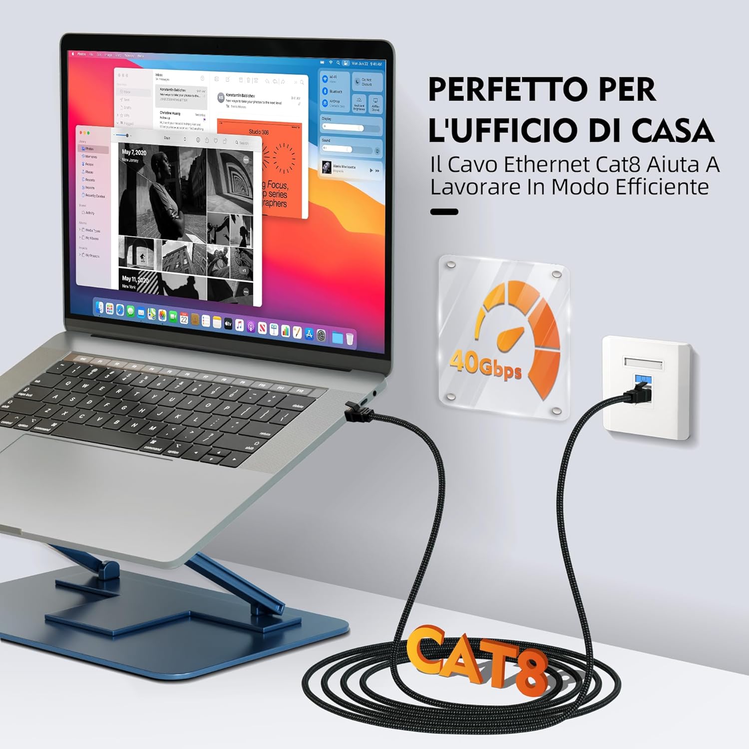 Cavo Ethernet Cat 8 da 30 Metri 40Gbps 2000Mhz - immagine 5