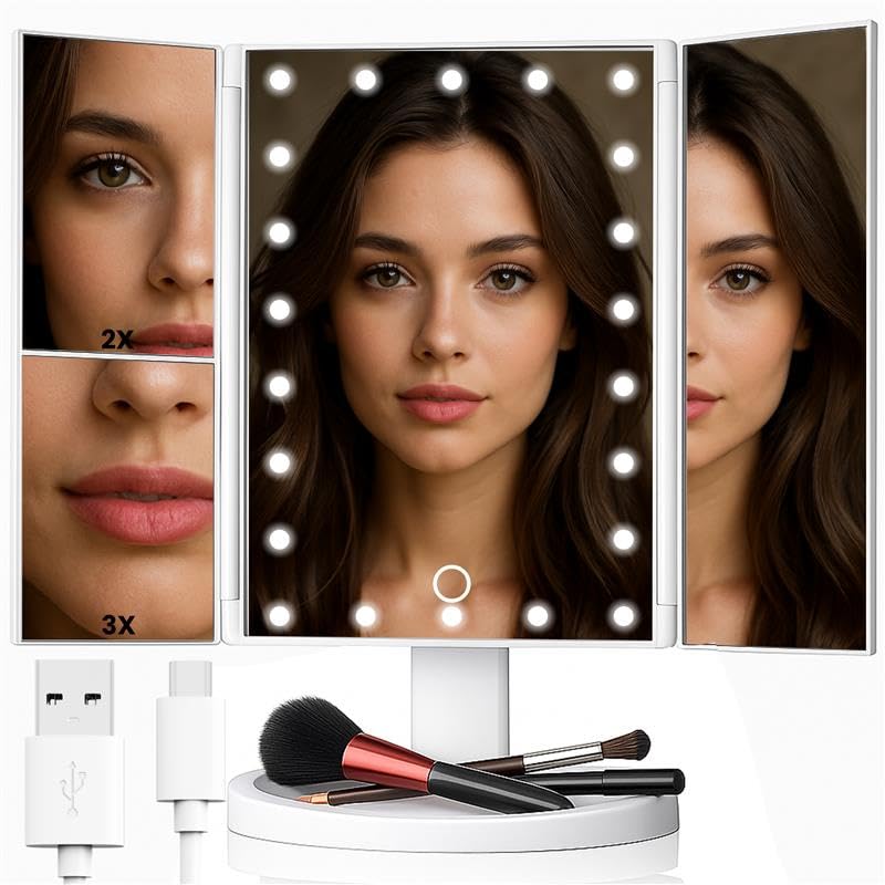 Retoo Specchio Cosmetico a LED 2x3x Ingrandimento