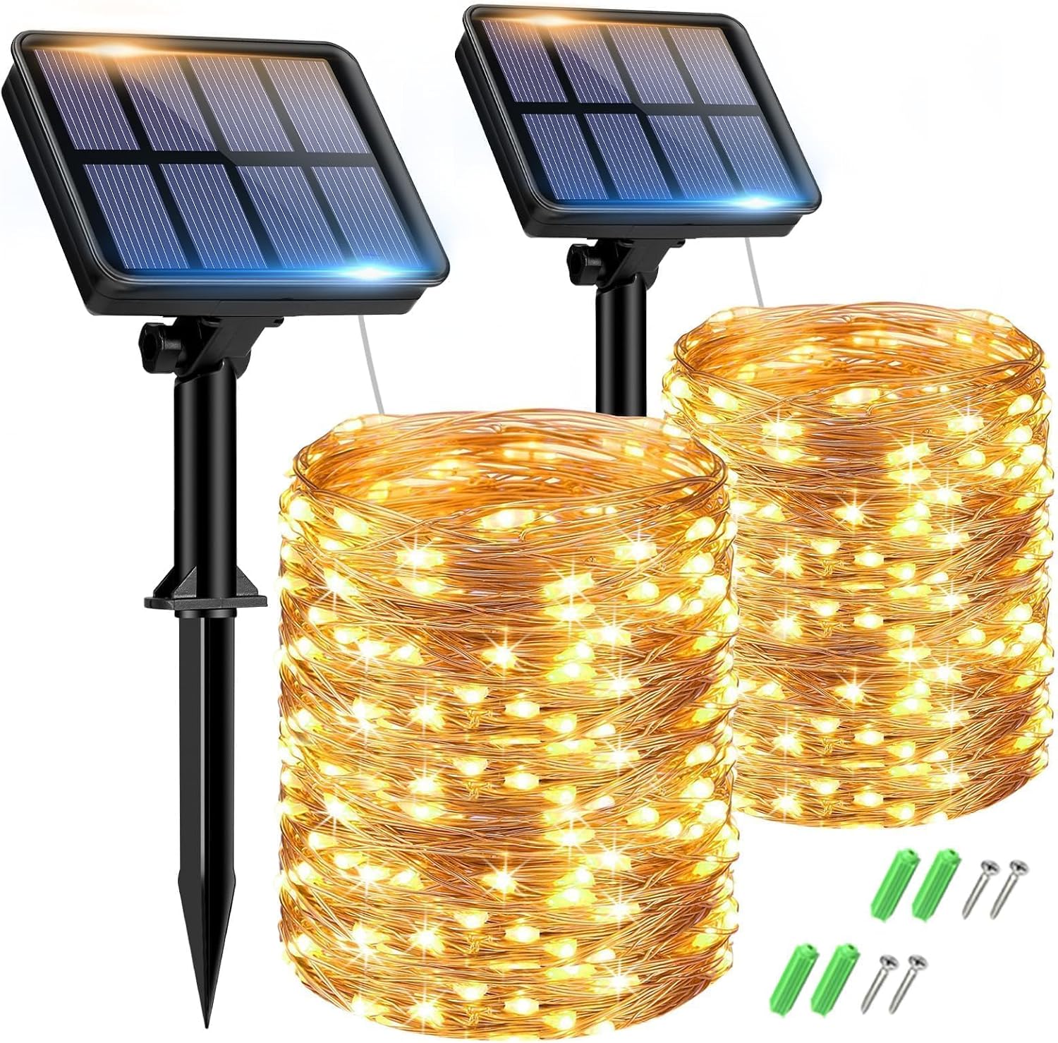 Btfarm Luci Solari Esterno 150LED 15+2M (2 Pacchi) - immagine 1