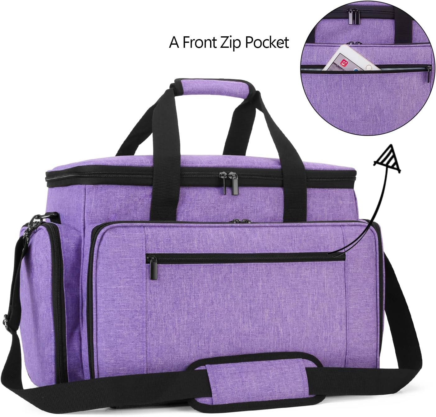 Luxja Borsa per Macchina da Cucire, Viola - immagine 3