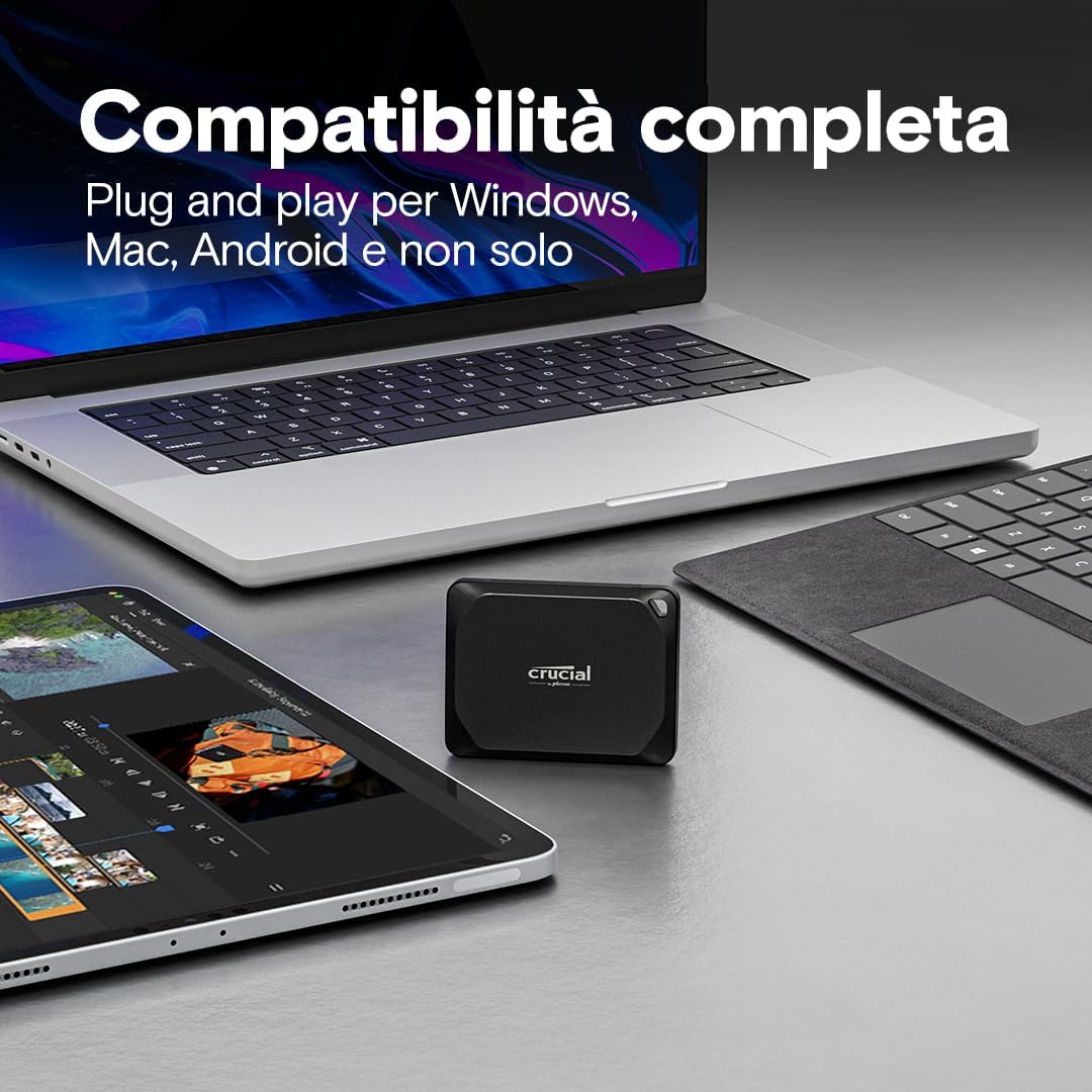 Crucial X10 Pro 2TB SSD Esterno Portatile USB-C 3.2 - immagine 5