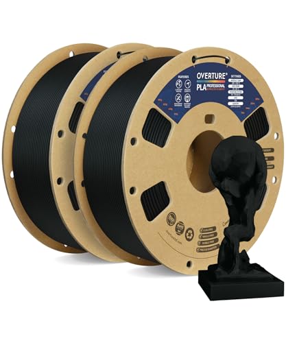 Overture PLA PRO Filamento 1.75mm, Nero (2kg)