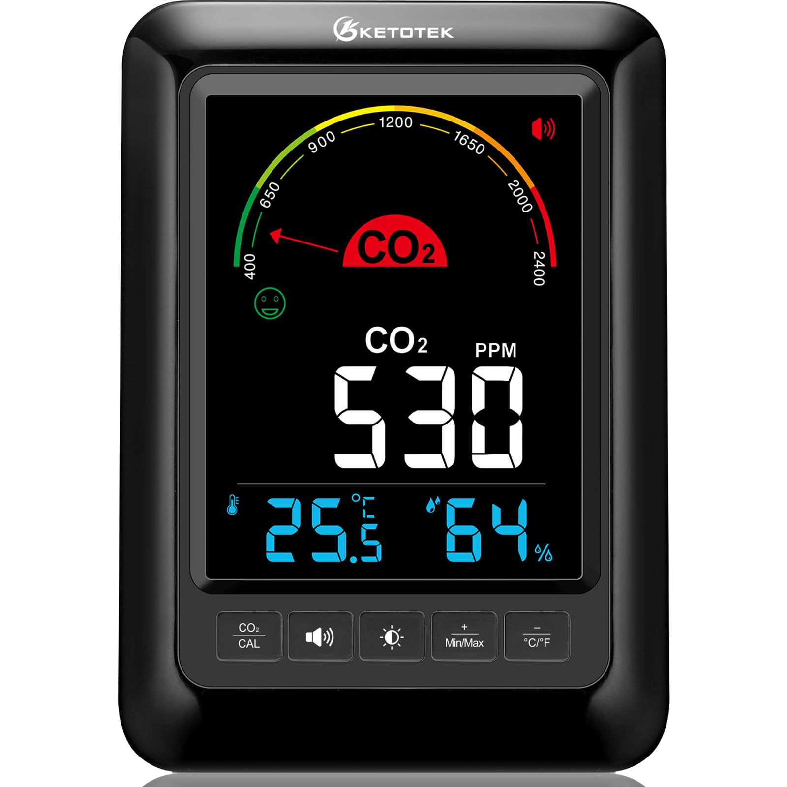 KETOTEK Rilevatore CO2 con Allarme