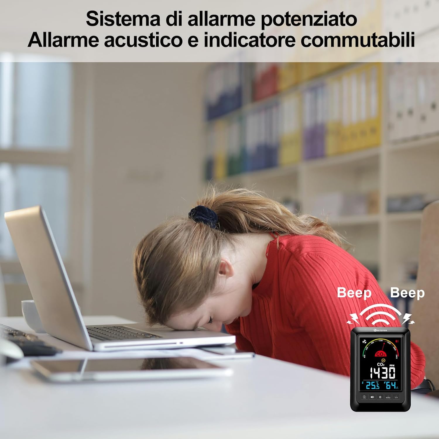 KETOTEK Rilevatore CO2 con Allarme - immagine 4