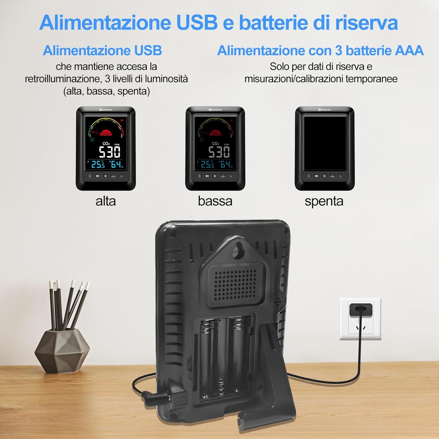 KETOTEK Rilevatore CO2 con Allarme - immagine 5