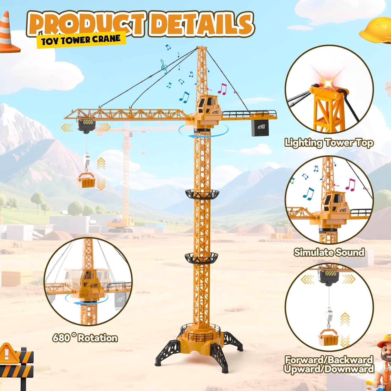 Gru a Torre RC 128 cm 6 Canali 2,4 GHz - immagine 4