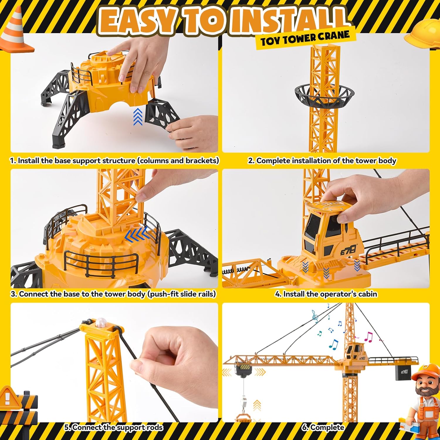 Gru a Torre RC 128 cm 6 Canali 2,4 GHz - immagine 6