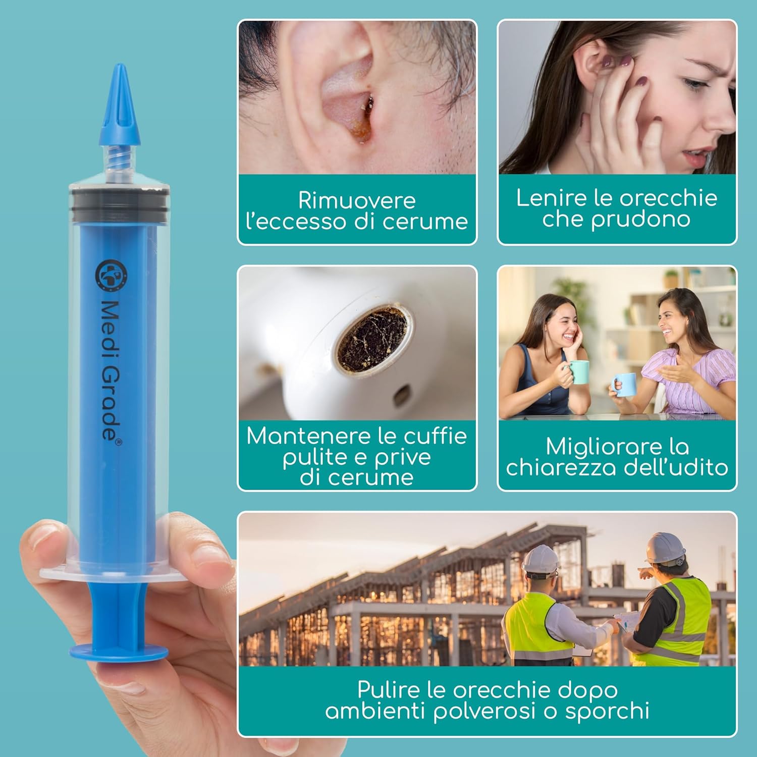 Medi Grade Kit Pulisci Orecchie e Rimozione Cerume - immagine 7