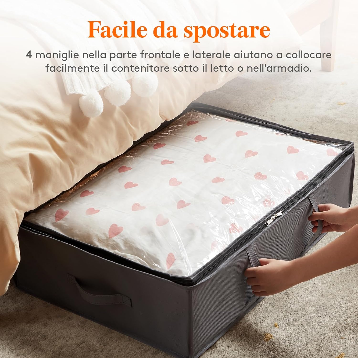 Lifewit 4 Scatole Sottoletto 40L, Grigio - immagine 3