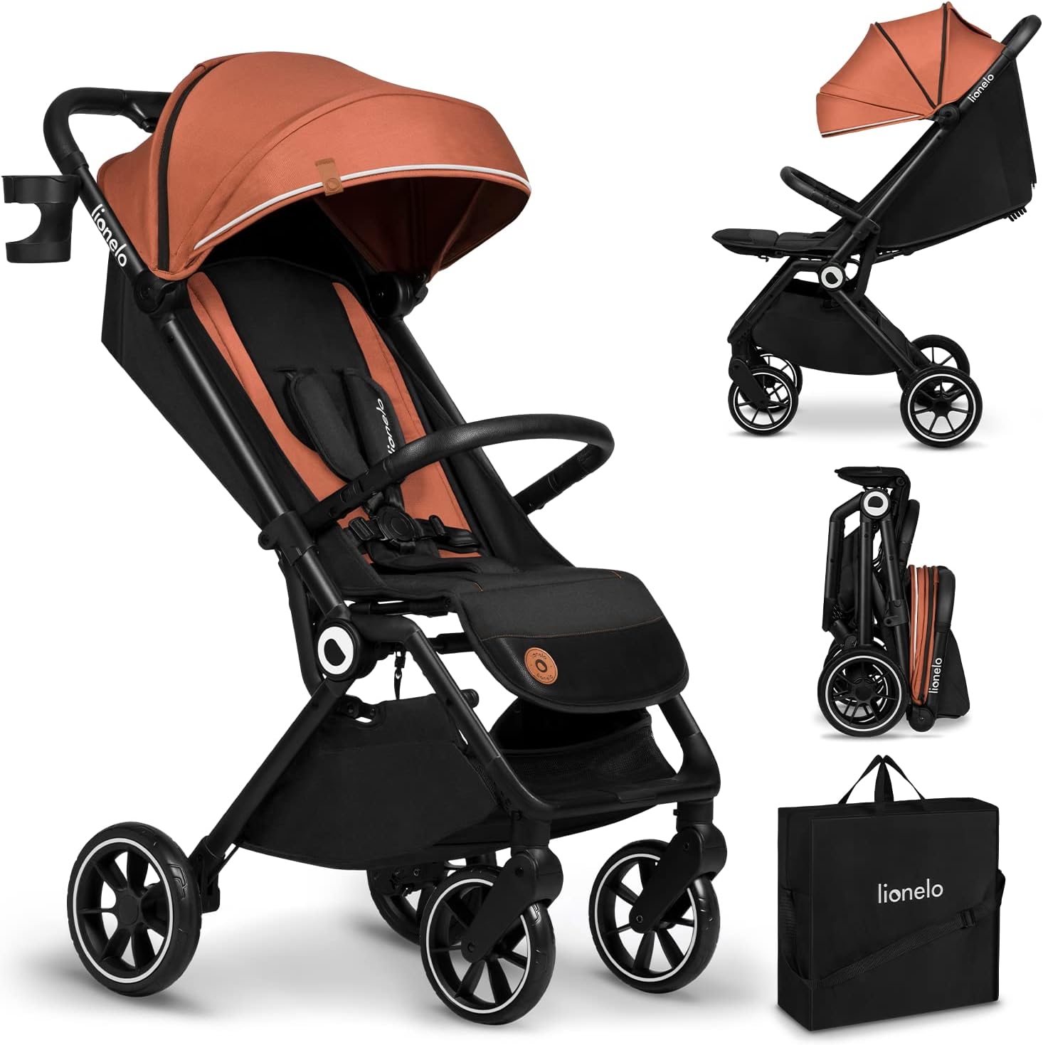 Lionelo Cloe Passeggino Leggero Pieghevole 0-22kg, Marrone - immagine 1