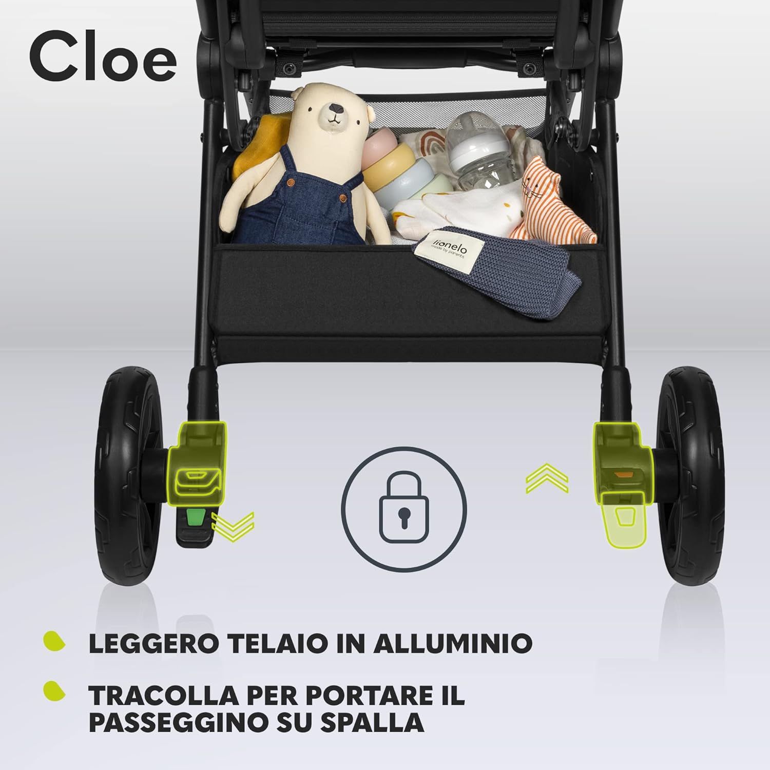 Lionelo Cloe Passeggino Leggero Pieghevole 0-22kg, Marrone - immagine 8