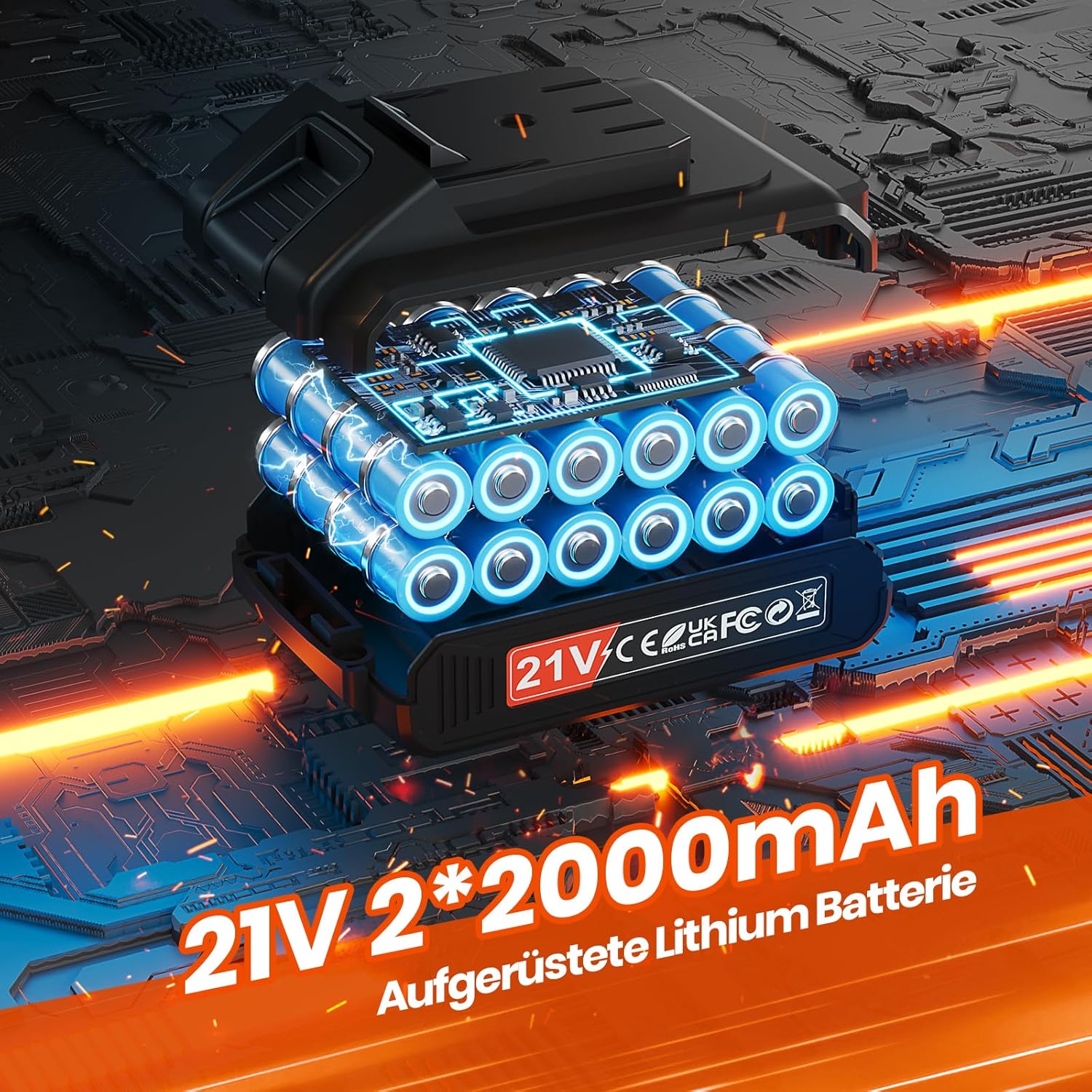 Avvitatore a Batteria 21V 45Nm con 2 Batterie 2.0Ah - immagine 3