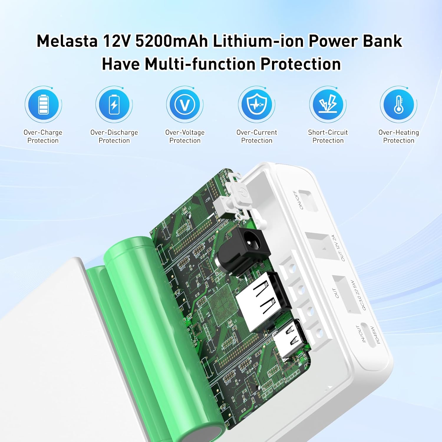 Melasta Power Bank 5200mAh 12V Portatile - immagine 6