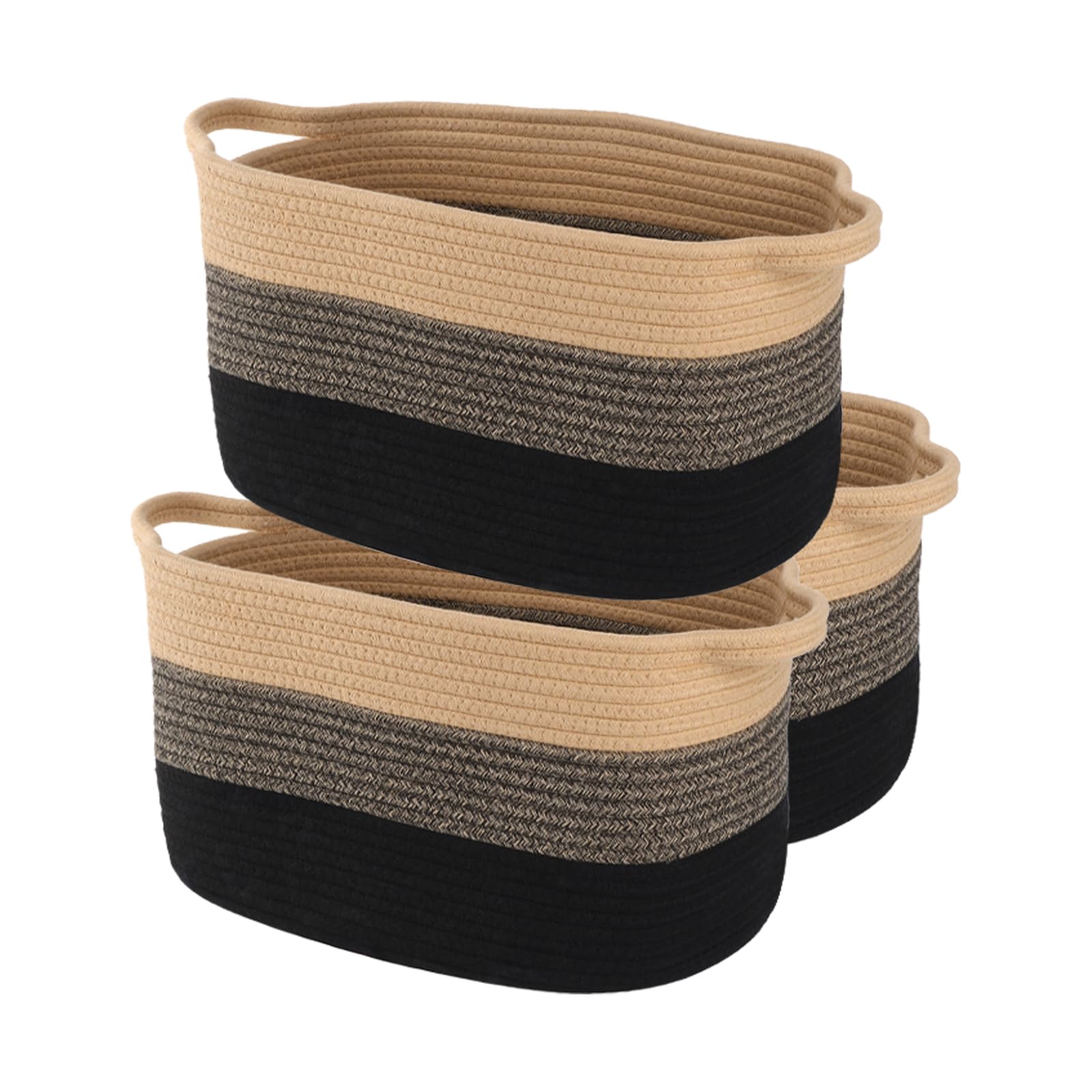 Aofangshiye3 Cesti di Stoccaggio in Corda di Cotone, Nero
