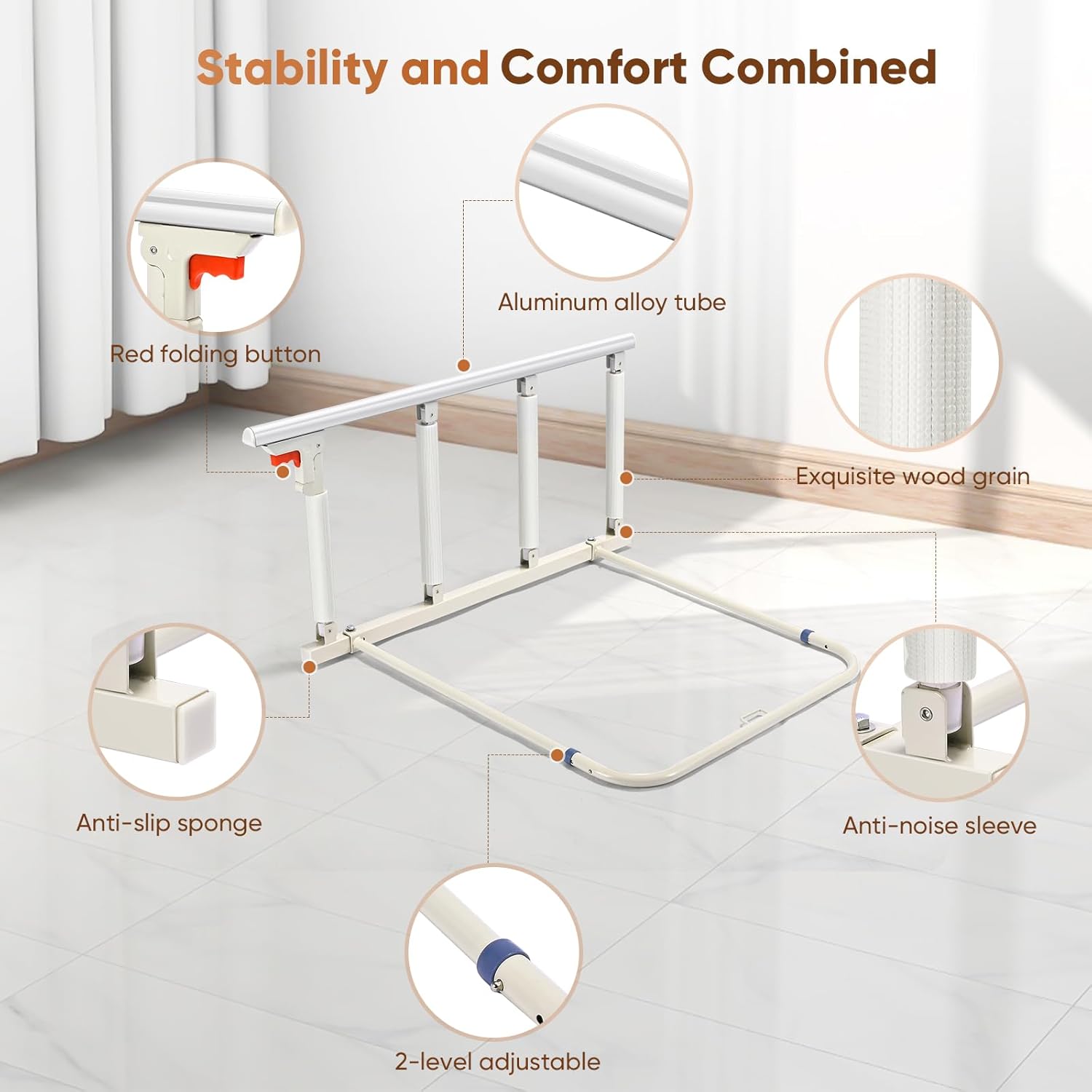 Sponda Letto Anziani Pieghevole 92x45cm - immagine 2