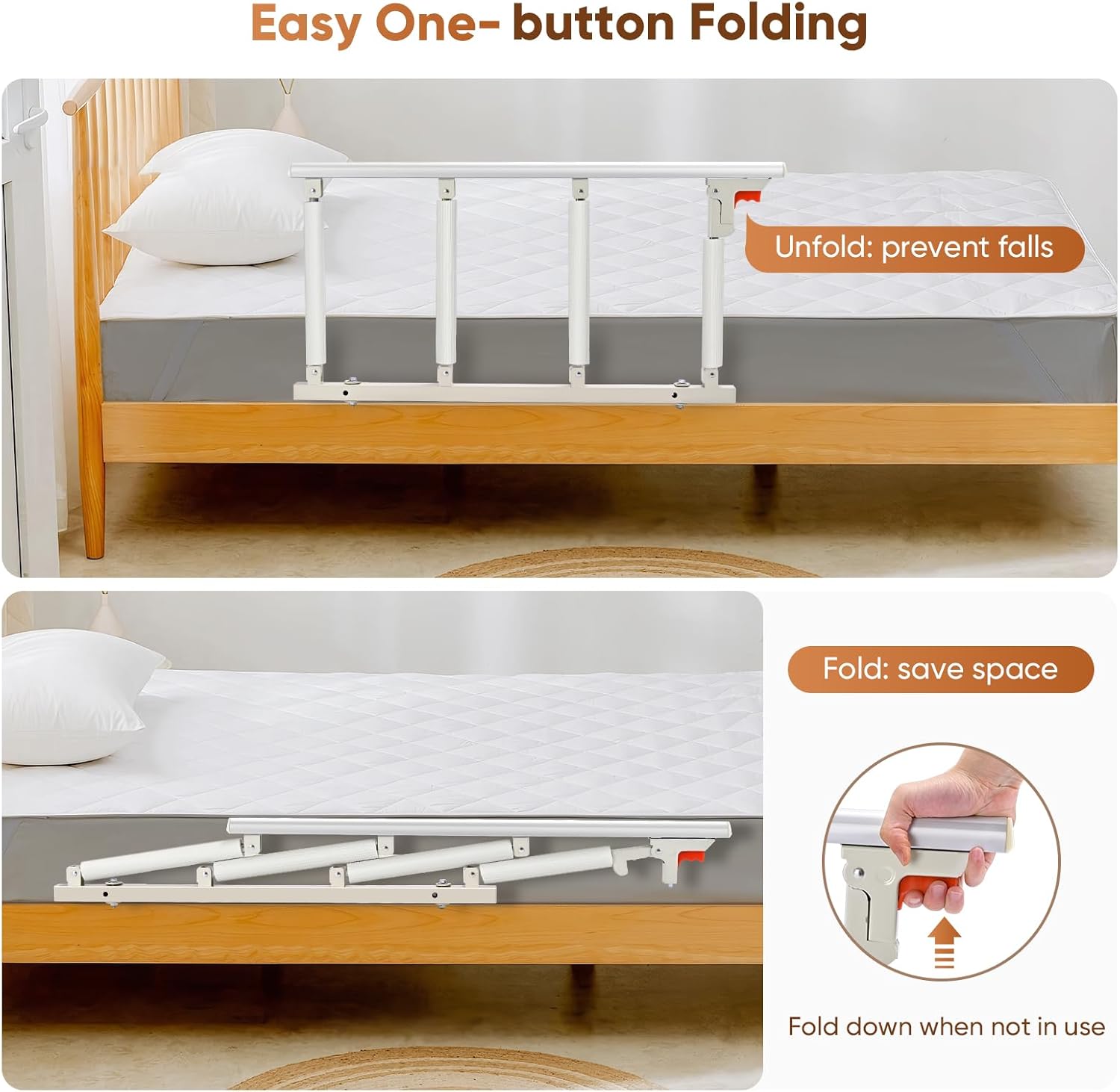 Sponda Letto Anziani Pieghevole 92x45cm - immagine 4