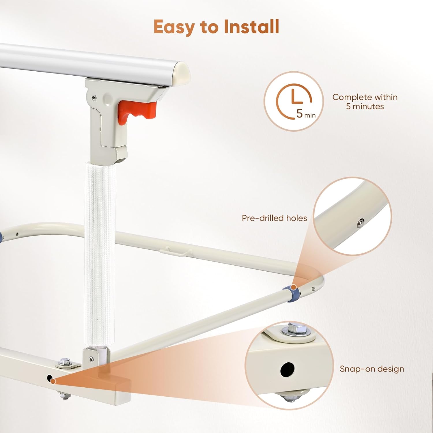 Sponda Letto Anziani Pieghevole 92x45cm - immagine 5