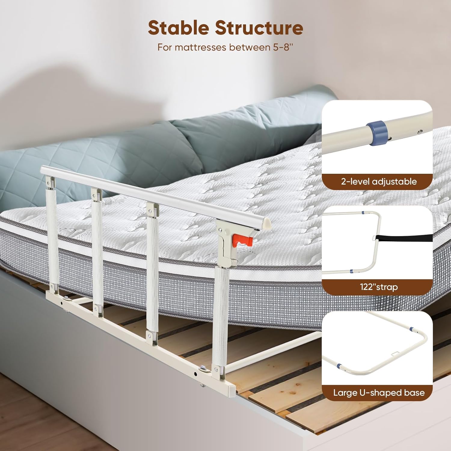 Sponda Letto Anziani Pieghevole 92x45cm - immagine 6