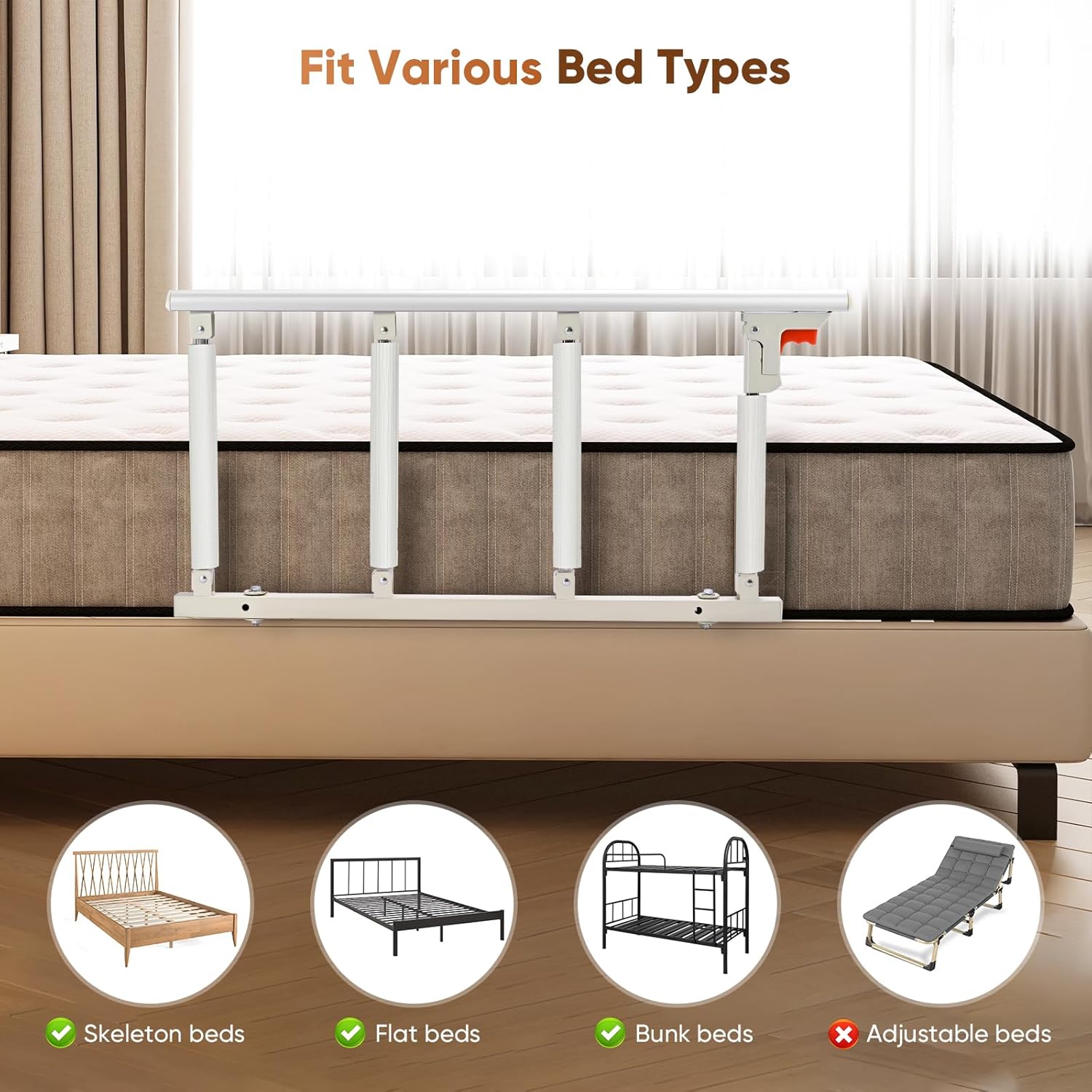 Sponda Letto Anziani Pieghevole 92x45cm - immagine 7