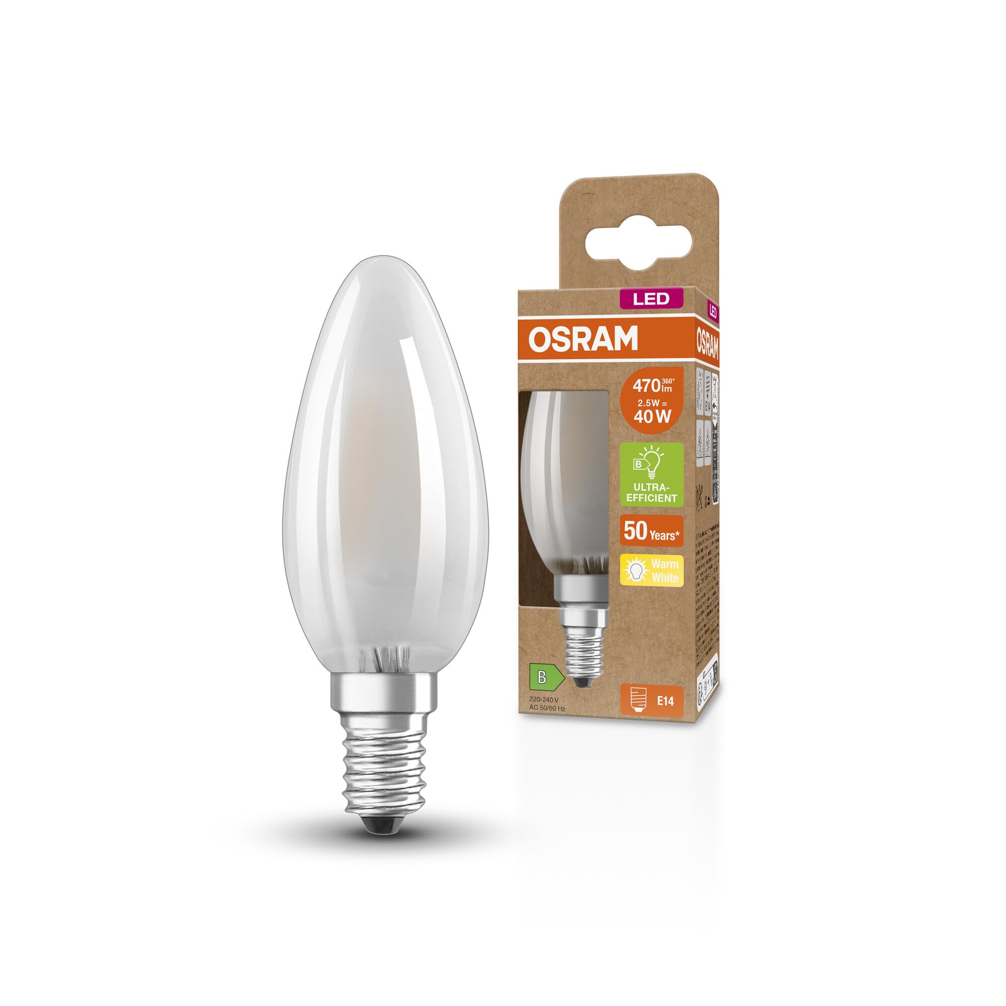 Osram SUPERSTAR+ CLASSIC B GLFR 40 - Lampada LED E14
