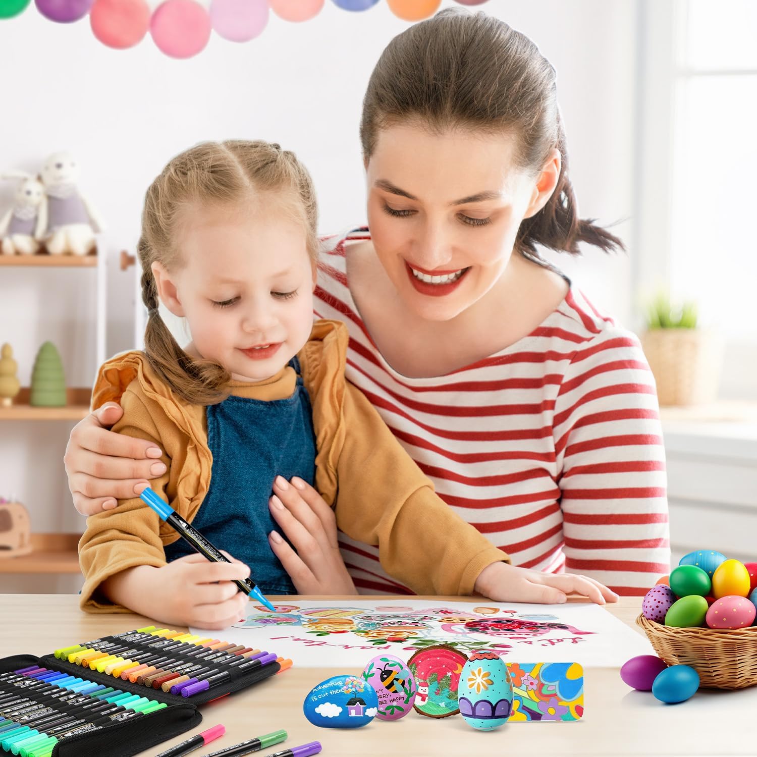 Pennarelli Acrilici Doppia Punta 72 Colori - immagine 7