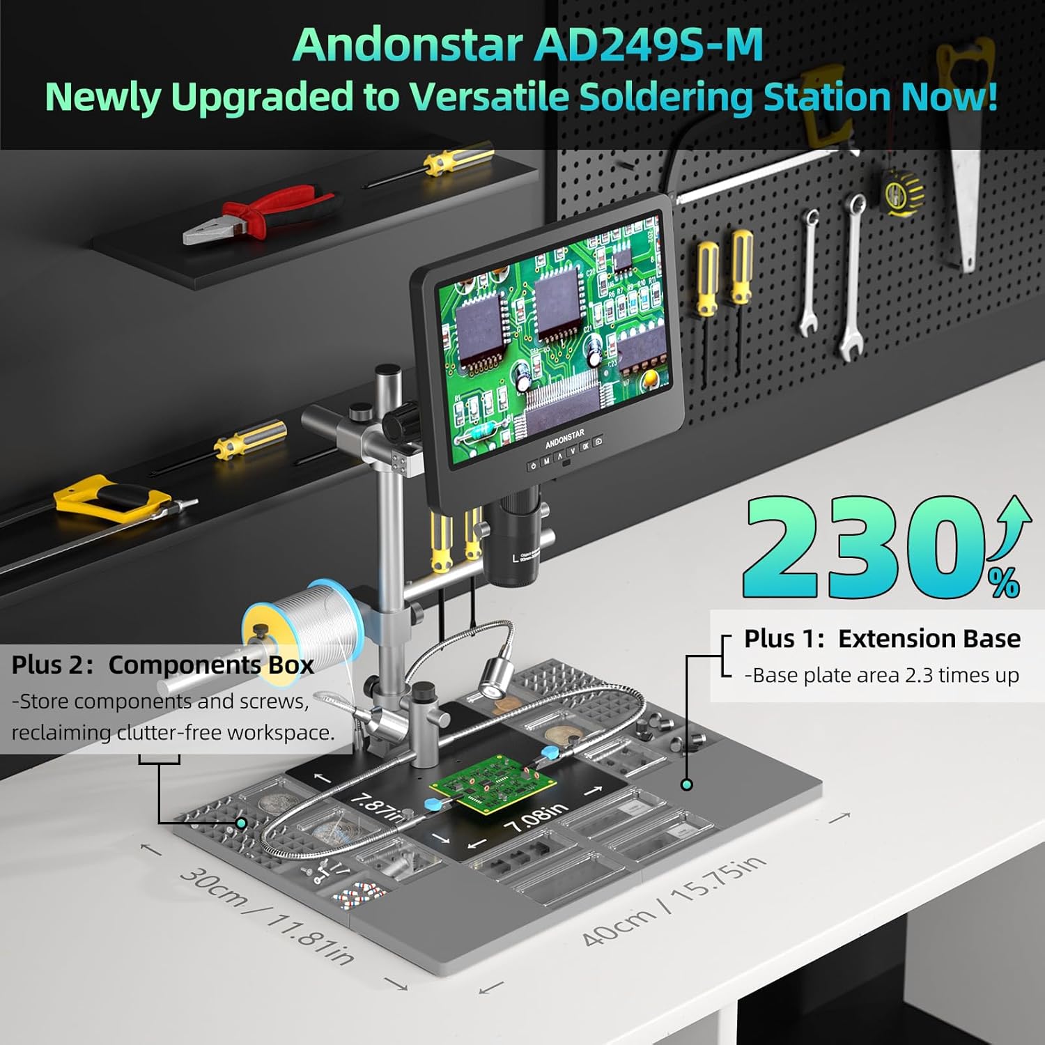 Andonstar AD249S-M Plus Microscopio Digitale 10.1'' HDMI - immagine 3