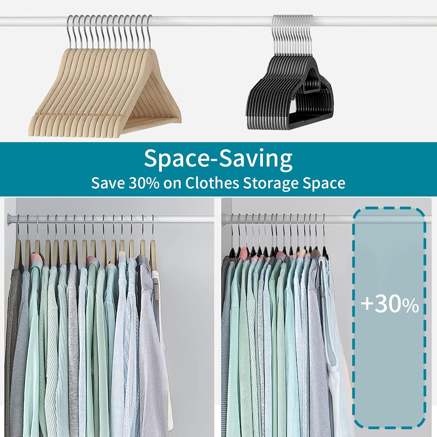 Abheng Grucce in Plastica 100 Pezzi, Nero - immagine 3