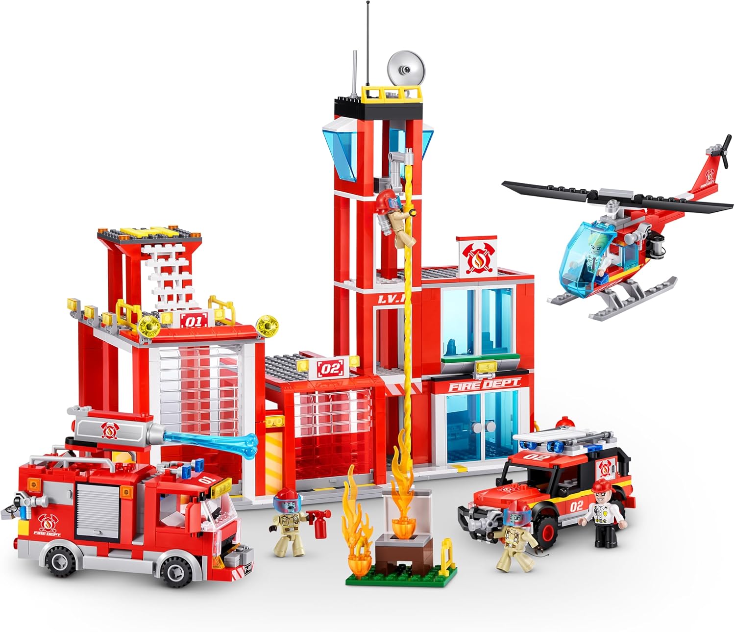 Max Set Giocattolo Caserma Pompieri Adventure 976 pezzi - immagine 1