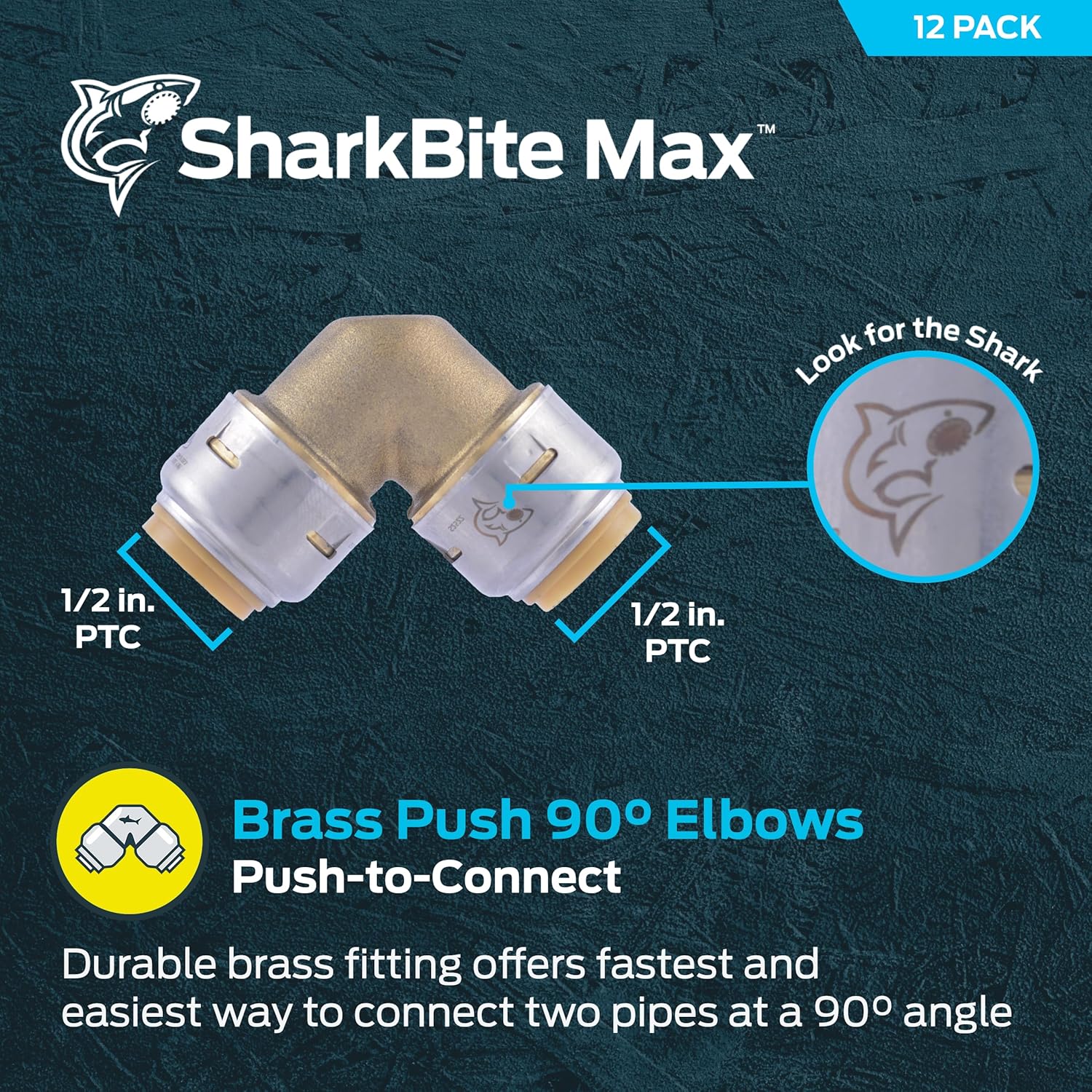 Sharkbite Gomito 90 Gradi 1/2" - Confezione da 12 - immagine 2