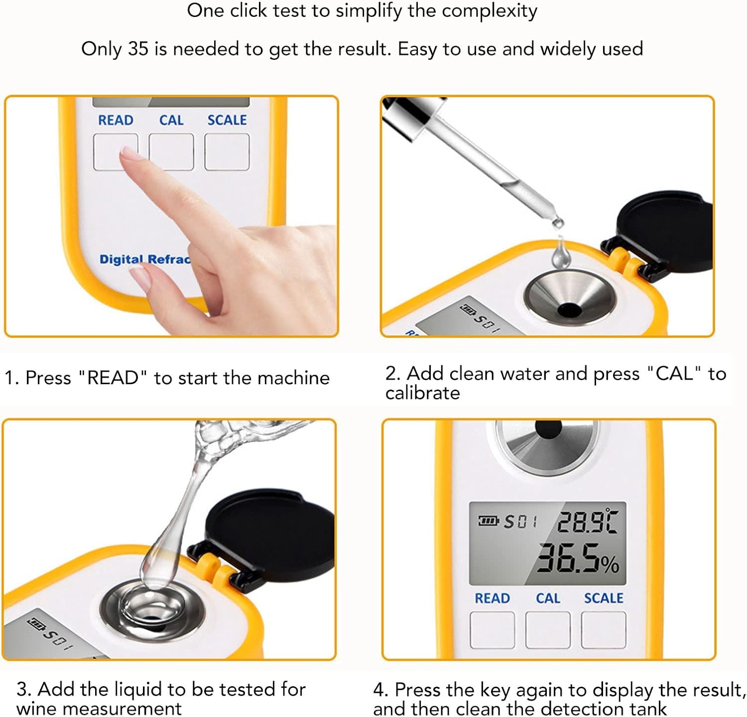 Asixxsix Rifrattometro Digitale Portatile 0-90% BRIX - immagine 4