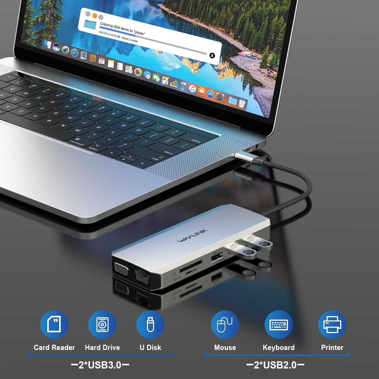 Wavlink Docking Station USB-C 12 in 1 Triple Display - immagine 5
